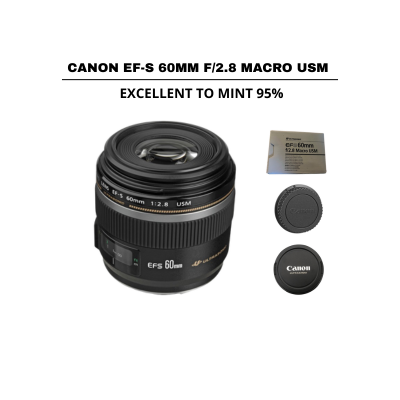 ::: USED ::: CANON EF-S 60MM F/2.8 MACRO USM (EXMINT - 063) - CONSIGNMENT