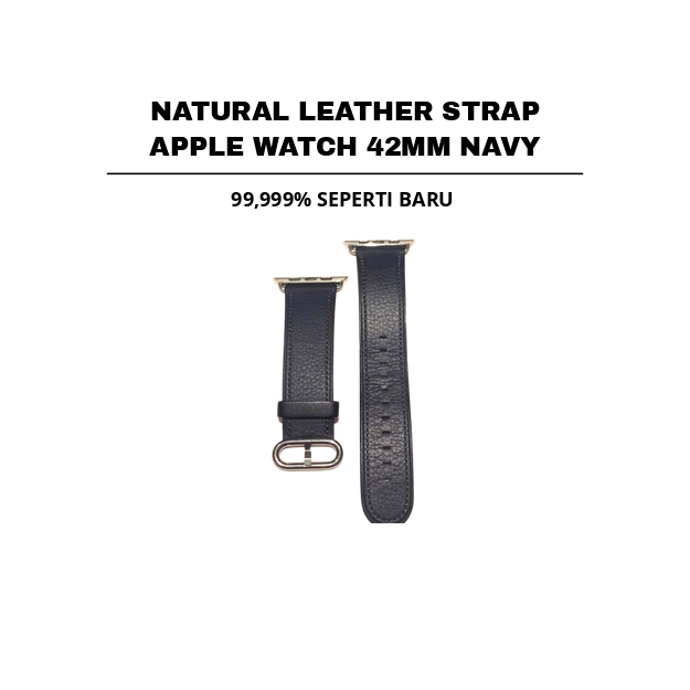 ::: USED ::: NATURAL LEATHER STRAP APPLE WATCH 42MM NAVY - CONSIGNMENT