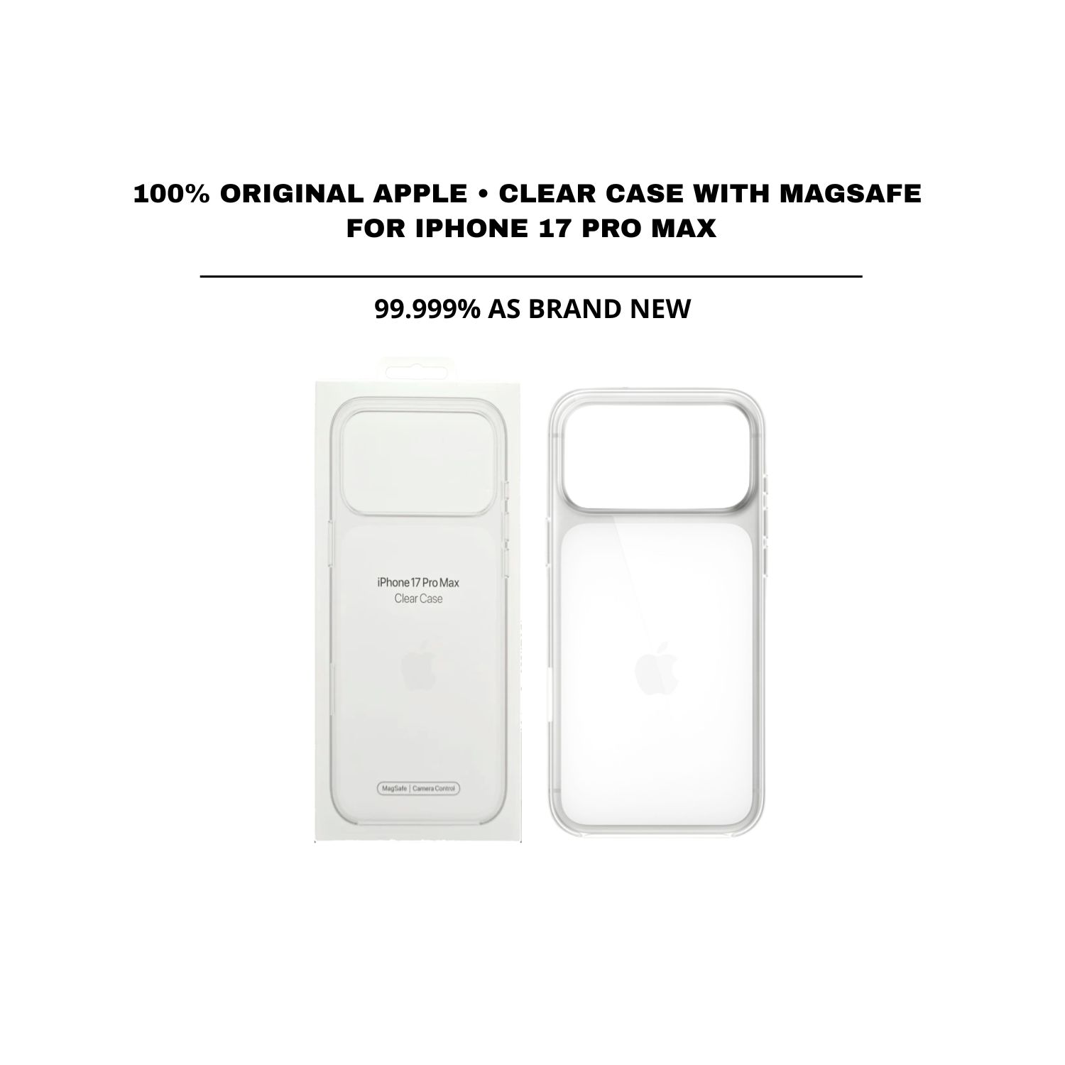 ::: USED ::: 100% ORIGINAL APPLE • CLEAR CASE WITH MAGSAFE FOR IPHONE 17 PRO MAX - CONSIGNMENT