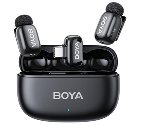 Boya Mini 2-02 Super Mini Wireless Microphone for USB Type-C Matte Black
