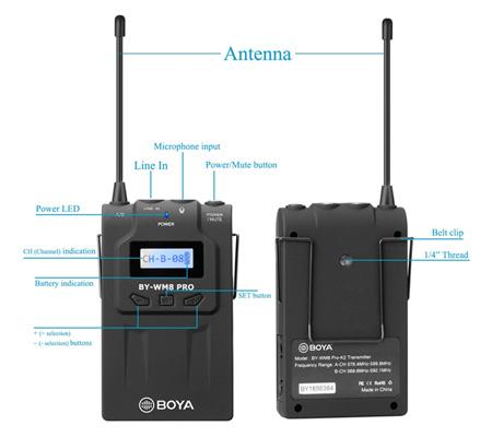 Boya BY-WM8 Pro K2 Dual Channel UHF Wireless Microphone System