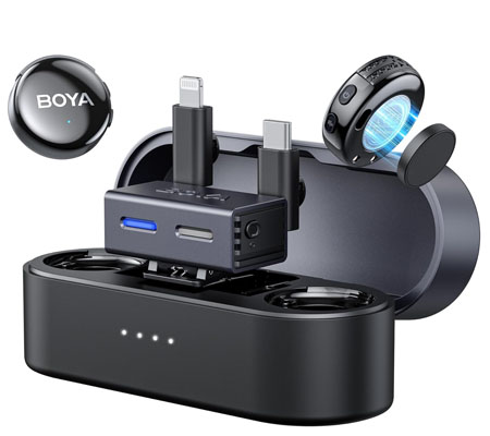 Boya BoyaLink 3 AI-Powered Button-Sized Dual Wireless Microphone for Camera & Smartphone