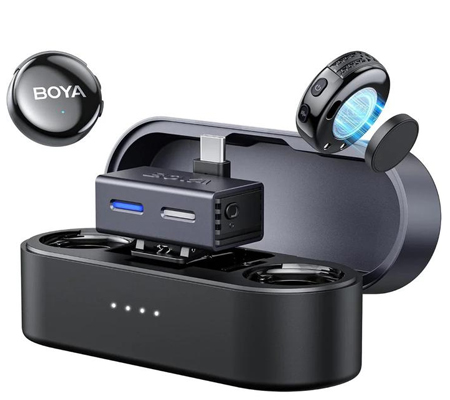 Boya BoyaLink 3 AI-Powered Button-Sized Dual Wireless Microphone (BOYALINK 3-02)
