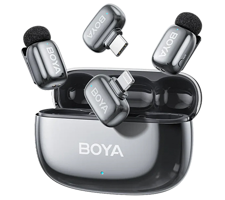 Boya Mini 2 Super Mini Wireless Microphone for USB Type-C & Lightning Lunar Silver