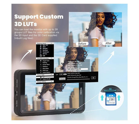 Desview R5 with 2 Battery Field Monitor 5.5Inch 4K Touch Screen On-Camera