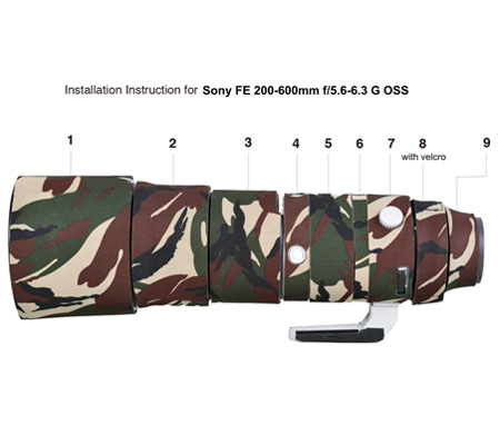 Easy Cover Lens Oak For Sony FE 200-600 f/5.6-6.3 G OSS Green Camouflage
