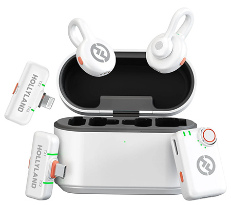 Hollyland LARK M2S Ultimate Combo White Dual Wireless Microphone for Camera & Smartphone