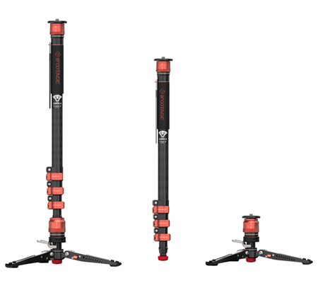 iFootage Cobra 3 C180F-P Carbon Fiber Monopod with Mini Tripod