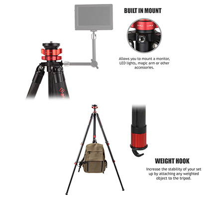 iFootage Gazelle TA6S Uprise Tripod Aluminum + iFootage Komodo K5 Fluid Head