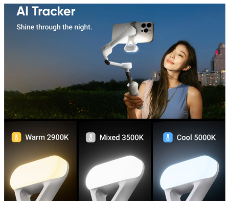 Insta360 Flow 2 AI Tracker Bundle Gimbal Stabillizer Stone Gray