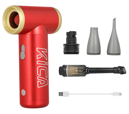Kica Jet Fan 2 Turbo Fan Mini Portable with Vacuum Accessories Red