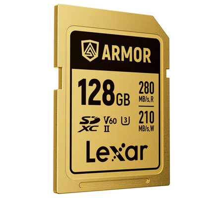 Lexar SDXC 128GB ARMOR GOLD UHS-II V60 (Read 280MB/s and Write 210MB/s)