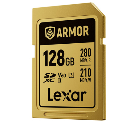 Lexar SDXC 128GB ARMOR GOLD UHS-II V60 (Read 280MB/s and Write 210MB/s)