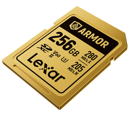 Lexar SDXC 256GB ARMOR GOLD UHS-II V60 (Read 280MB/s and Write 205MB/s)