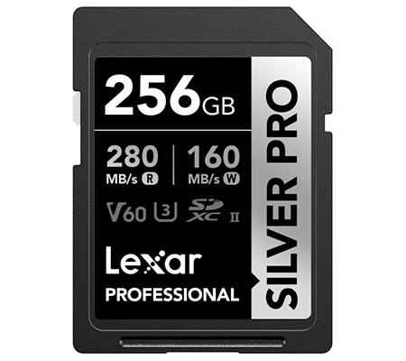 Lexar SDXC 256GB Professional Silver PRO UHS-II V60 (Read 280MB/s and Write 160MB/s)