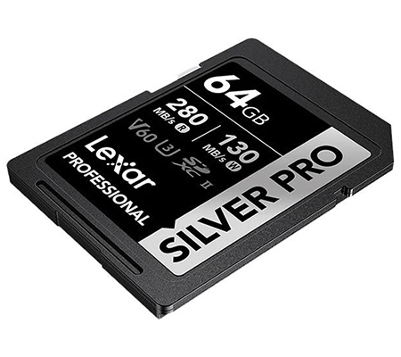 Lexar SDXC 64GB Professional Silver PRO UHS-II V60 (Read 280MB/s and Write 130MB/s)