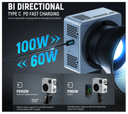 Neewer HB80C 80W RGBWW Mini COB LED Video Light
