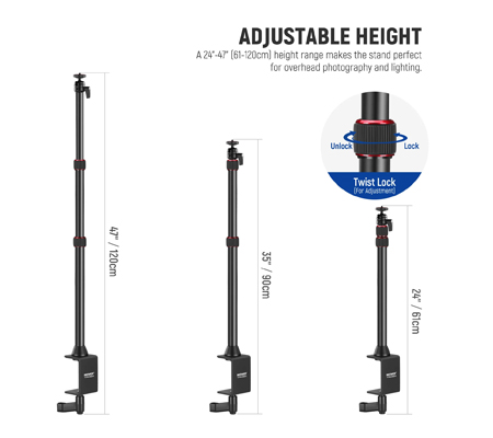 Neewer TL253A + CR221A Camera Desk Mount Stand