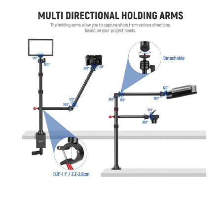 Neewer TL253A + CR221A Camera Desk Mount Stand