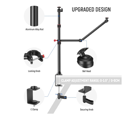 Neewer TL253A + CR221A Camera Desk Mount Stand