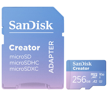 SanDisk Micro SDXC Creator 256GB UHS-I V30 (Read 190MB/s and Write 130MB/s)