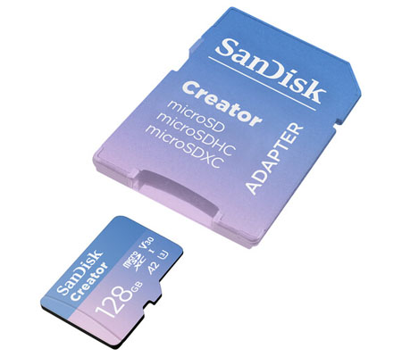 SanDisk Micro SDXC Creator 128GB UHS-I V30 (Read 190MB/s and Write 90MB/s)