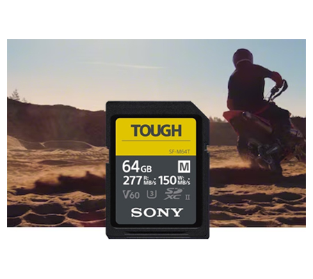 Sony SDXC SF-M Tough Series 64GB UHS-II U3 V60 (Read 277MB/s and Write 150MB/s)