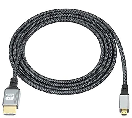 TetherPlus Micro HDMI to HDMI A V2.0 4K 1.5 Meter Nylon Braided TP-NUHDAMCM-150