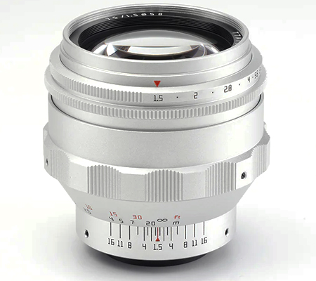 TTArtisan 75mm f/1.5 Swirly Bokeh for M42 Mount Full Frame Silver
