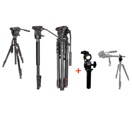 Takara Rover 77 Tripod Video Fluid Pan Head Monopod + Flatlay Bracket Takara OHA-25