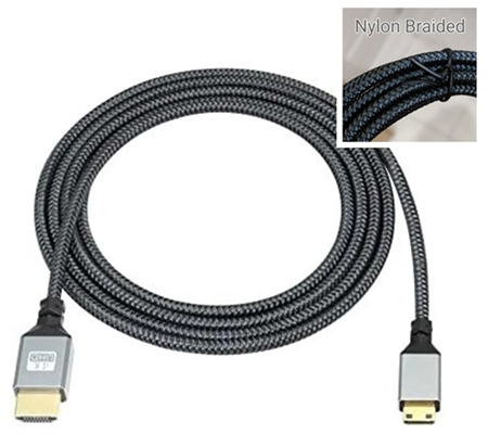 TetherPlus Mini HDMI to HDMI V2.0 4K 10M Cable Nylon Braided TP-NUHDAMNM-1000