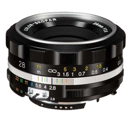 Voigtlander 28mm f2.8 SL-II S AIS Color Skopar for Nikon AIS Silver