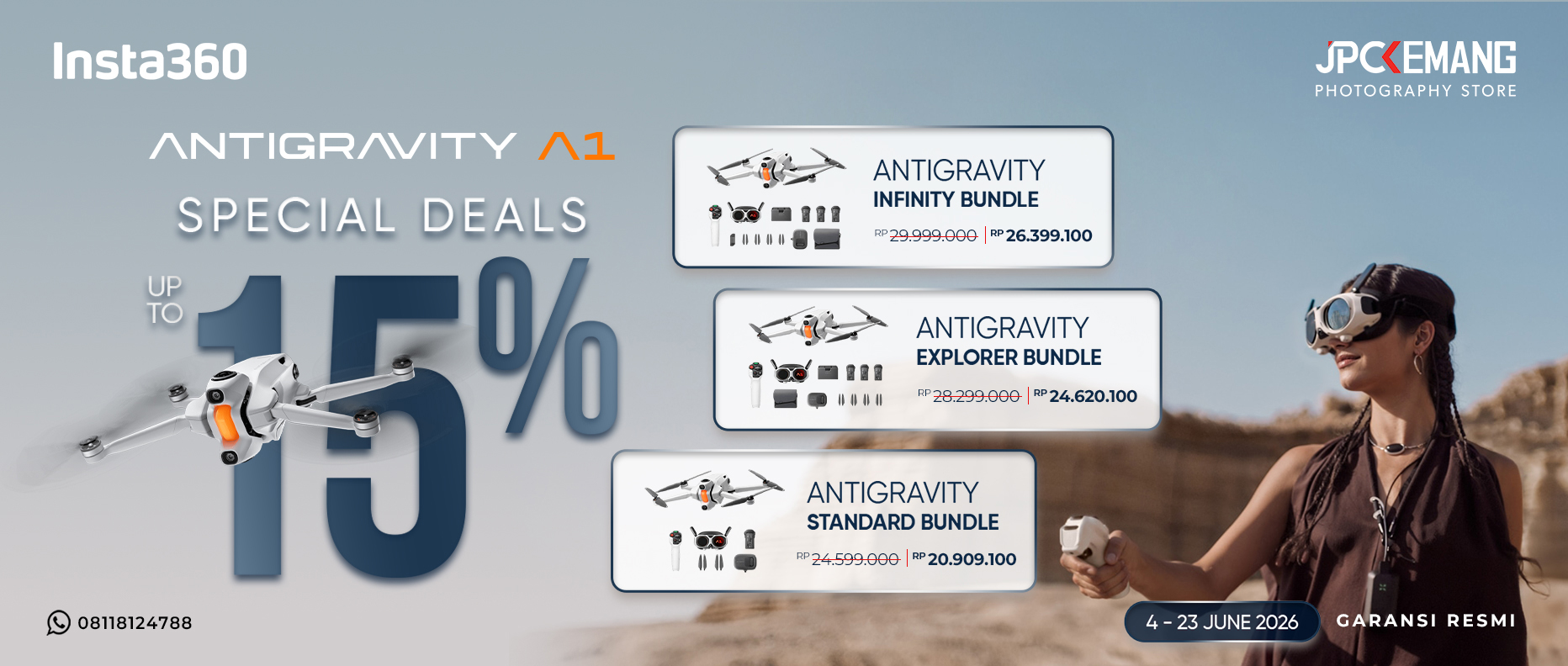 Diskon Insta360 Antigravity A1