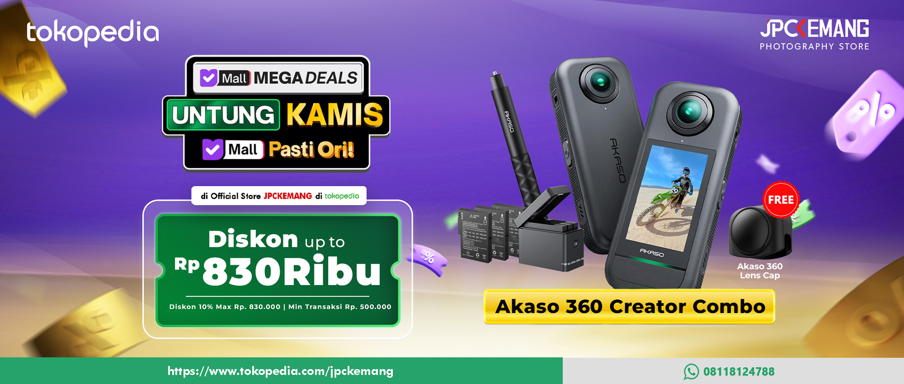 Diskon Akaso 360 Creator Combo di Tokopedia JPC Kemang